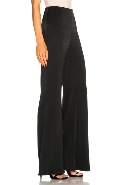 Shop Galvan Signature High Waisted Satin Trouser Pant In Black