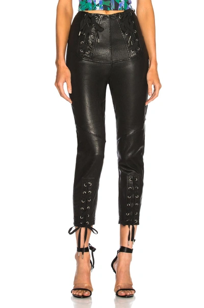 Shop Marissa Webb Nilda Leather Lace Up Pant In Black