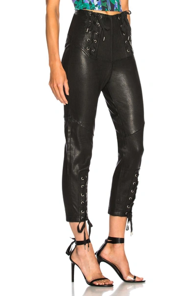 Shop Marissa Webb Nilda Leather Lace Up Pant In Black