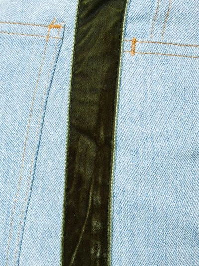 Shop Koché Stripe Detail Wide Leg Jeans In Blue