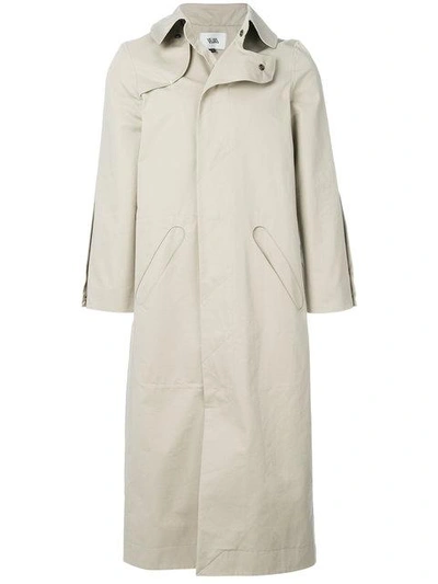 Shop Vejas Ovular Cutout Trench Coat In Neutrals