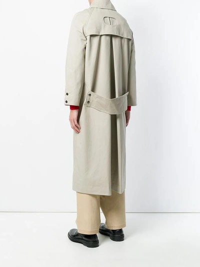 Shop Vejas Ovular Cutout Trench Coat In Neutrals