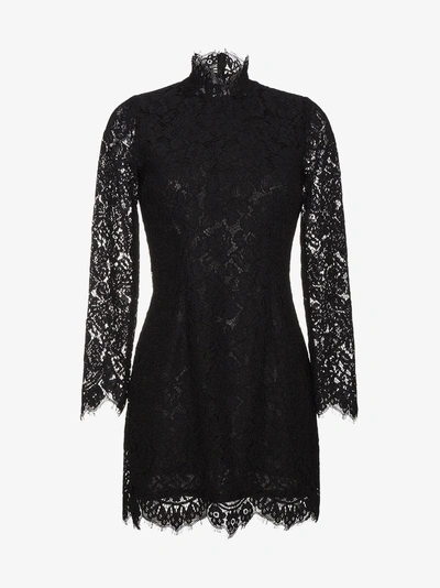 Shop Ganni Jerome Lace Dress In Black