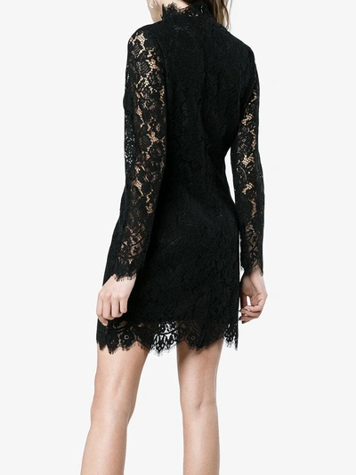 Shop Ganni Jerome Lace Dress In Black