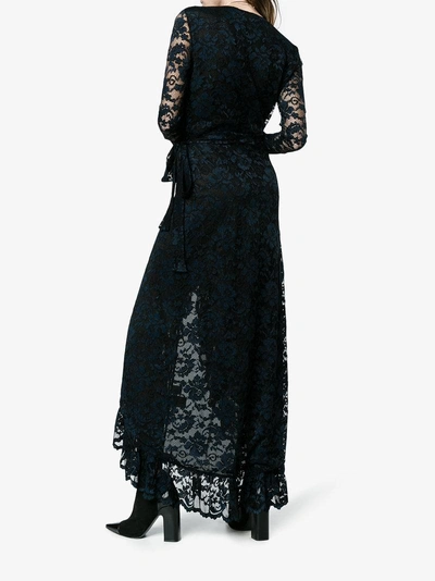 Shop Ganni Flynn Lace Maxi Dress In Black