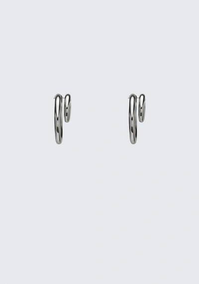 Shop Alexander Wang Double O-ring Earrings In Silver