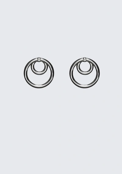 Shop Alexander Wang Double O-ring Earrings In Silver