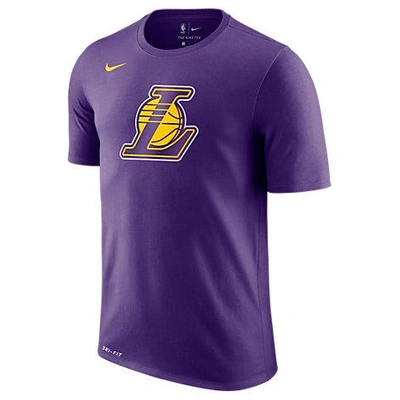 Shop Nike Men's Los Angeles Lakers Nba Logo T-shirt, Purple