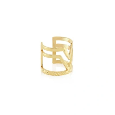 Shop Edge Of Ember Chevron Duo Gold Ring  