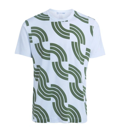 Shop Comme Des Garçons Shirt Green Printed T-shirt In Bianco