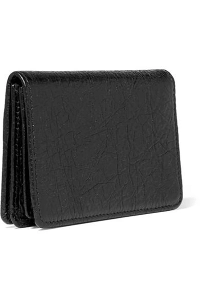 Shop Balenciaga Textured-leather Cardholder In Black