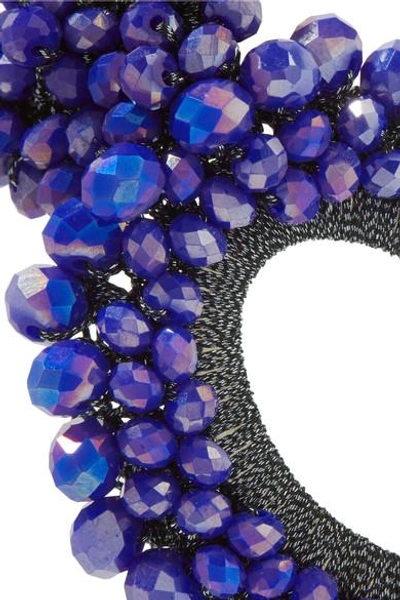 Shop Bibi Marini Primrose Bead And Silk Earrings In Violet