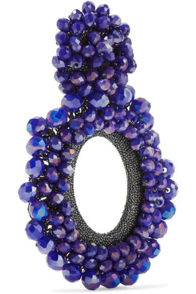 Shop Bibi Marini Primrose Bead And Silk Earrings In Violet