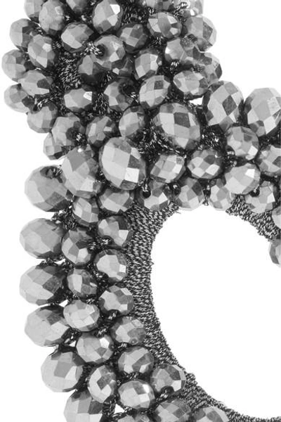 Shop Bibi Marini Primrose Bead And Silk Earrings In Silver