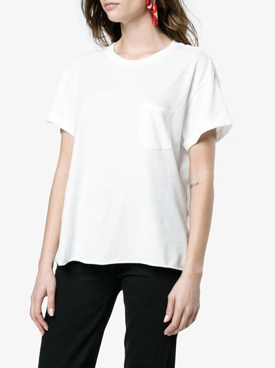 Shop Frame Denim Slouchy Crew Neck T-shirt In White