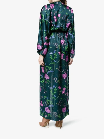 Shop Borgo De Nor Elsa Split Sleeves Kimono Dress In Blue