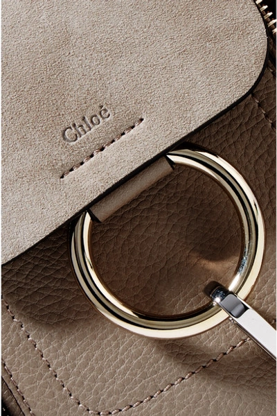 Shop Chloé Faye Mini Textured-leather And Suede Backpack
