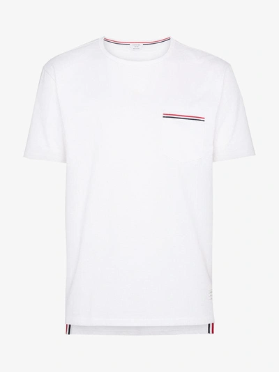 Shop Thom Browne White Side Buttons T-shirt