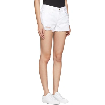 Shop Frame White Denim 'le Grand Garçon' Shorts