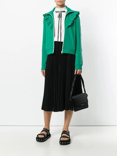 Shop Red Valentino Frilled Blouson - Green