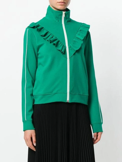 Shop Red Valentino Frilled Blouson - Green