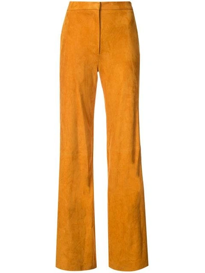 Shop Adam Lippes Long Straight Leg Trousers - Yellow