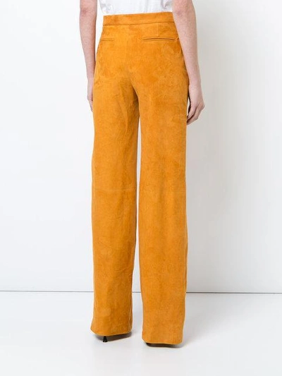 Shop Adam Lippes Long Straight Leg Trousers - Yellow