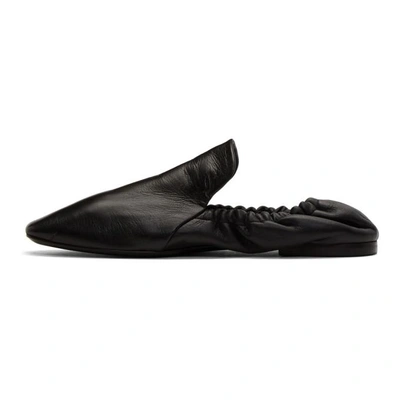 Shop Jil Sander Black Soft Leather Slippers In 999 Nero