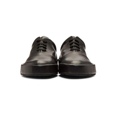 Shop Jil Sander Black Leather Classic Sneakers In 999 Black