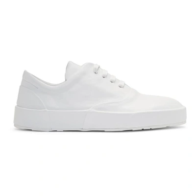 Shop Jil Sander White Leather Classic Sneakers In 101 White