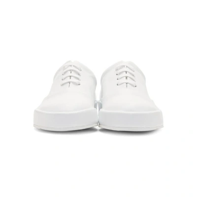 Shop Jil Sander White Leather Classic Sneakers In 101 White