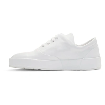 Shop Jil Sander White Leather Classic Sneakers In 101 White