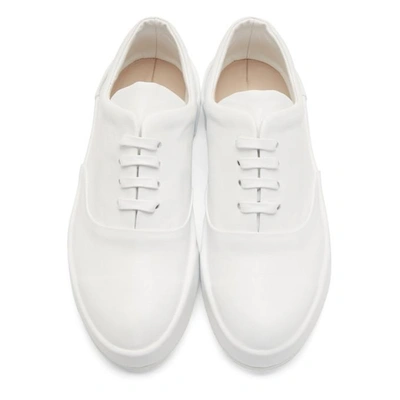 Shop Jil Sander White Leather Classic Sneakers In 101 White