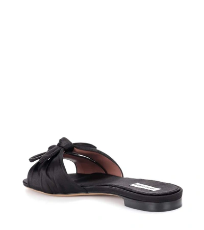 Shop Tabitha Simmons Cleo Satin Sandals In Black