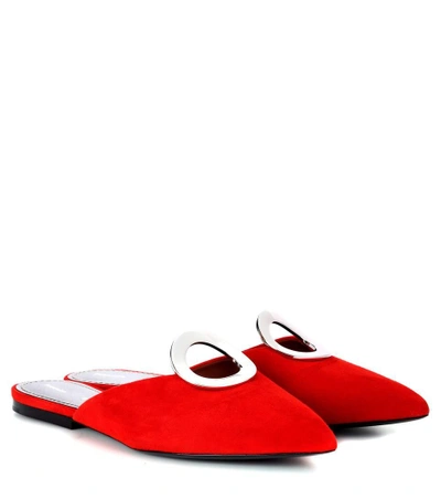Shop Proenza Schouler Suede Slippers In Red