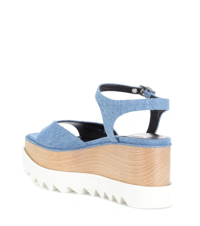 Shop Stella Mccartney Elyse Denim Platform Sandals In Blue