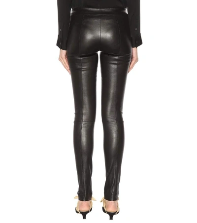 Shop The Row Moto Leather Leggings In Black