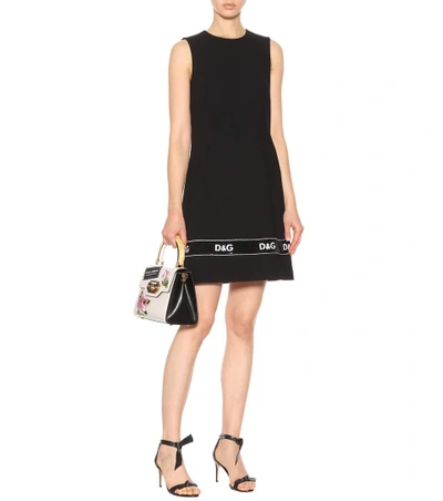 Shop Dolce & Gabbana Wool-crêpe Dress In Black