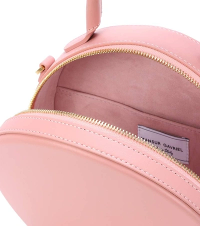 Shop Mansur Gavriel Circle Leather Crossbody Bag In Pink