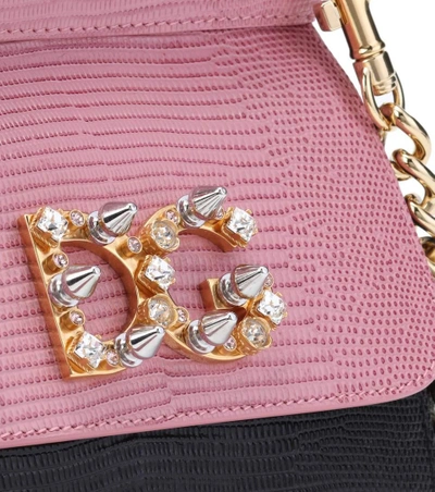 Shop Dolce & Gabbana Sicily Mini Leather Shoulder Bag In Pink