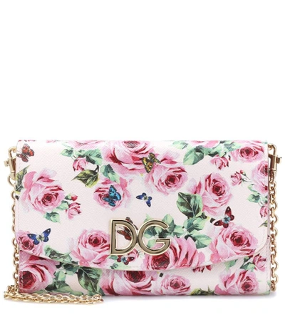 Shop Dolce & Gabbana Floral-printed Leather Shoulder Bag In Multicoloured