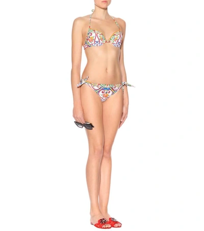 Shop Dolce & Gabbana Printed Bikini In Multicoloured