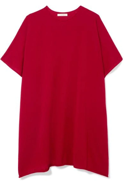 Shop The Row Cafty Cashmere And Silk-blend Poncho In Red