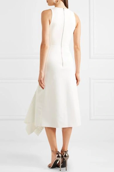 Shop Dion Lee Cutout Neoprene And Stretch-knit Midi Dress In White