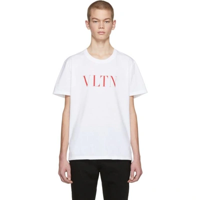 Shop Valentino White Vltn T-shirt In 0bo White
