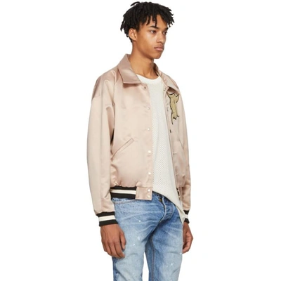 Fifth Collection Manuel Satin Bomber Jacket In Blush