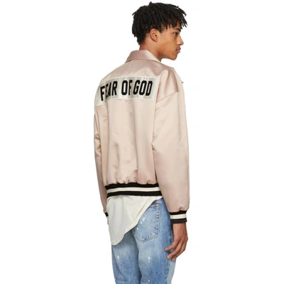 Fifth Collection Manuel Satin Bomber Jacket In Blush Fifth Collection Manuel Satin Bomber Jacket In Blush
