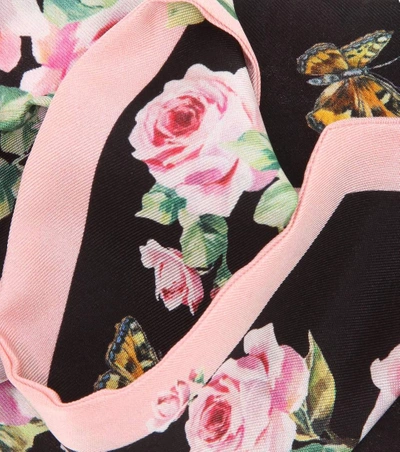Shop Dolce & Gabbana Floral-printed Silk Scarf In Rose Rosa Foedo Eero