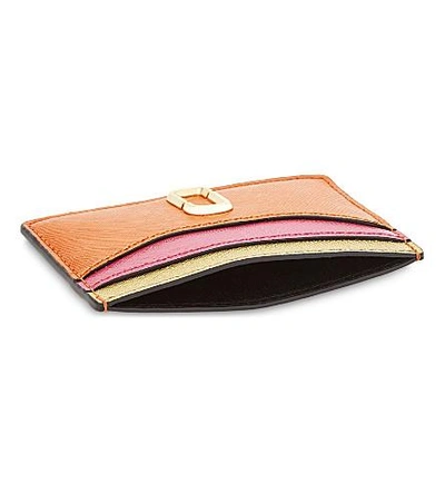 Shop Marc Jacobs Snapshot Saffiano Leather Card Holder In New Orange Multi