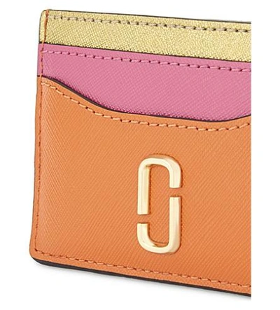 Shop Marc Jacobs Snapshot Saffiano Leather Card Holder In New Orange Multi